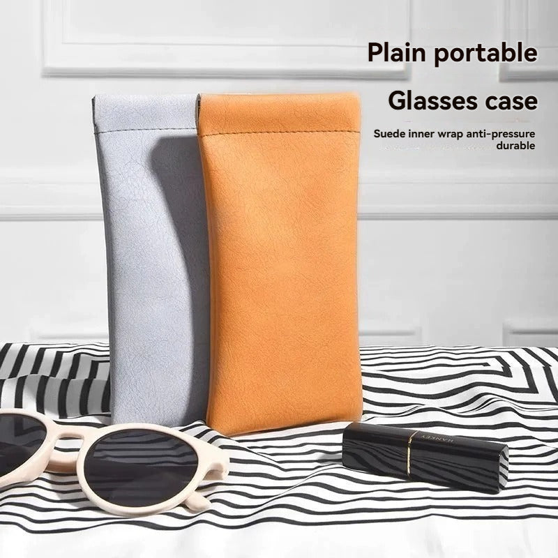 Portable Glasses Bag, Travel Sunglasses Storage Bag, Anti-Pressure Magnetic Velvet Bag, Automatic Closing Storage Bag