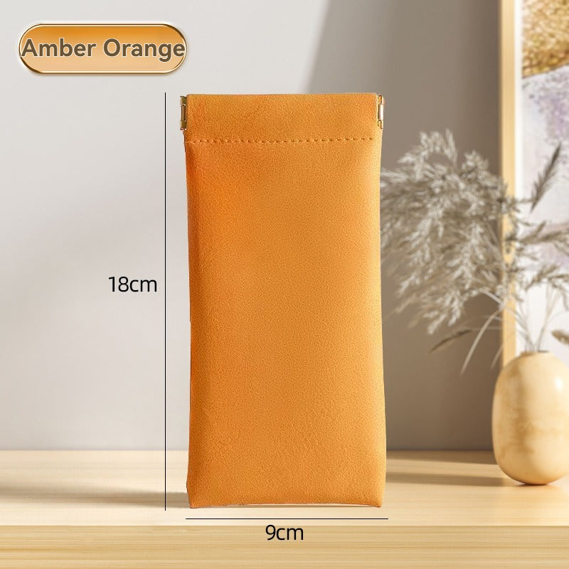 Portable Glasses Bag, Travel Sunglasses Storage Bag, Anti-Pressure Magnetic Velvet Bag, Automatic Closing Storage Bag