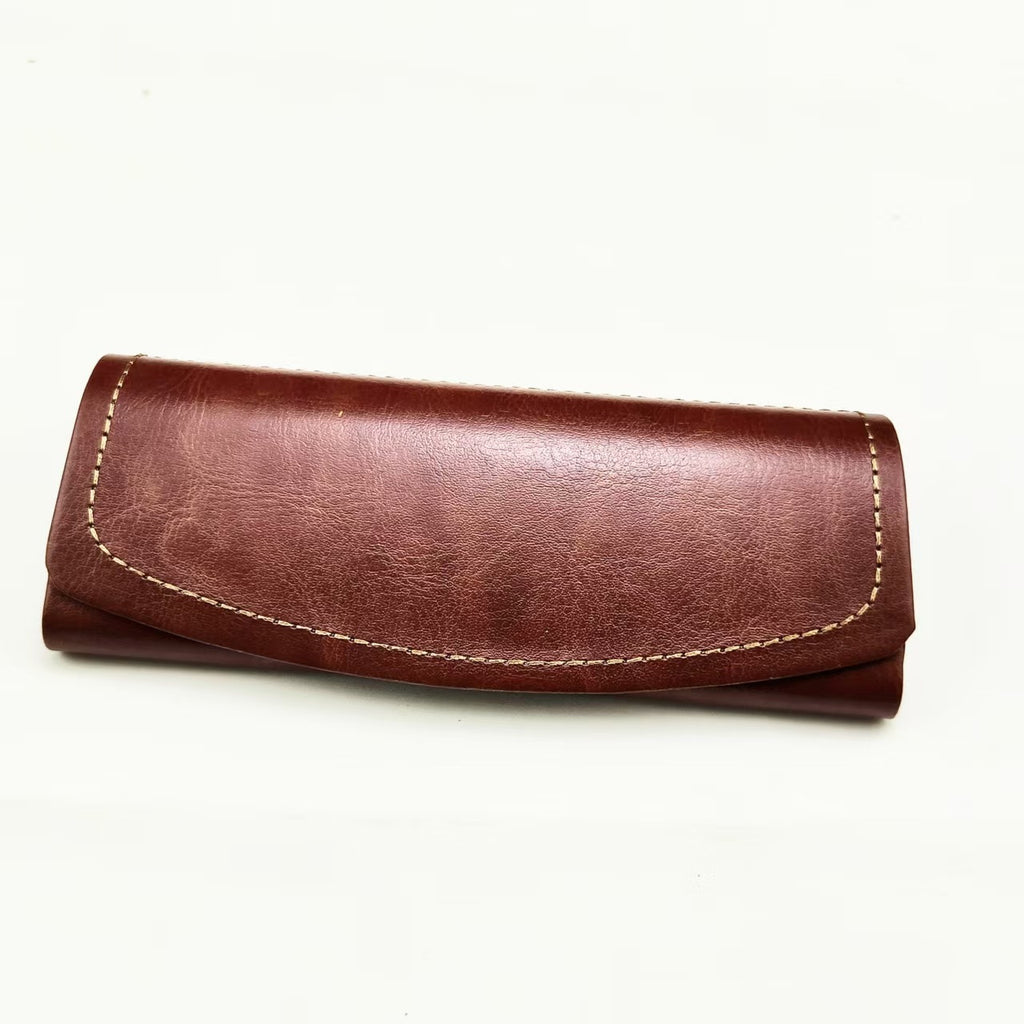 Genuine Oil Wax Leather Case - Flip-Top Unisex Anti-Pressure Outdoor