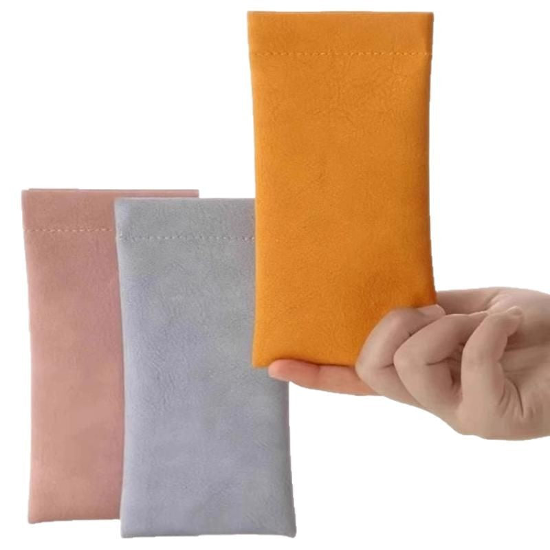 Portable Glasses Bag, Travel Sunglasses Storage Bag, Anti-Pressure Magnetic Velvet Bag, Automatic Closing Storage Bag