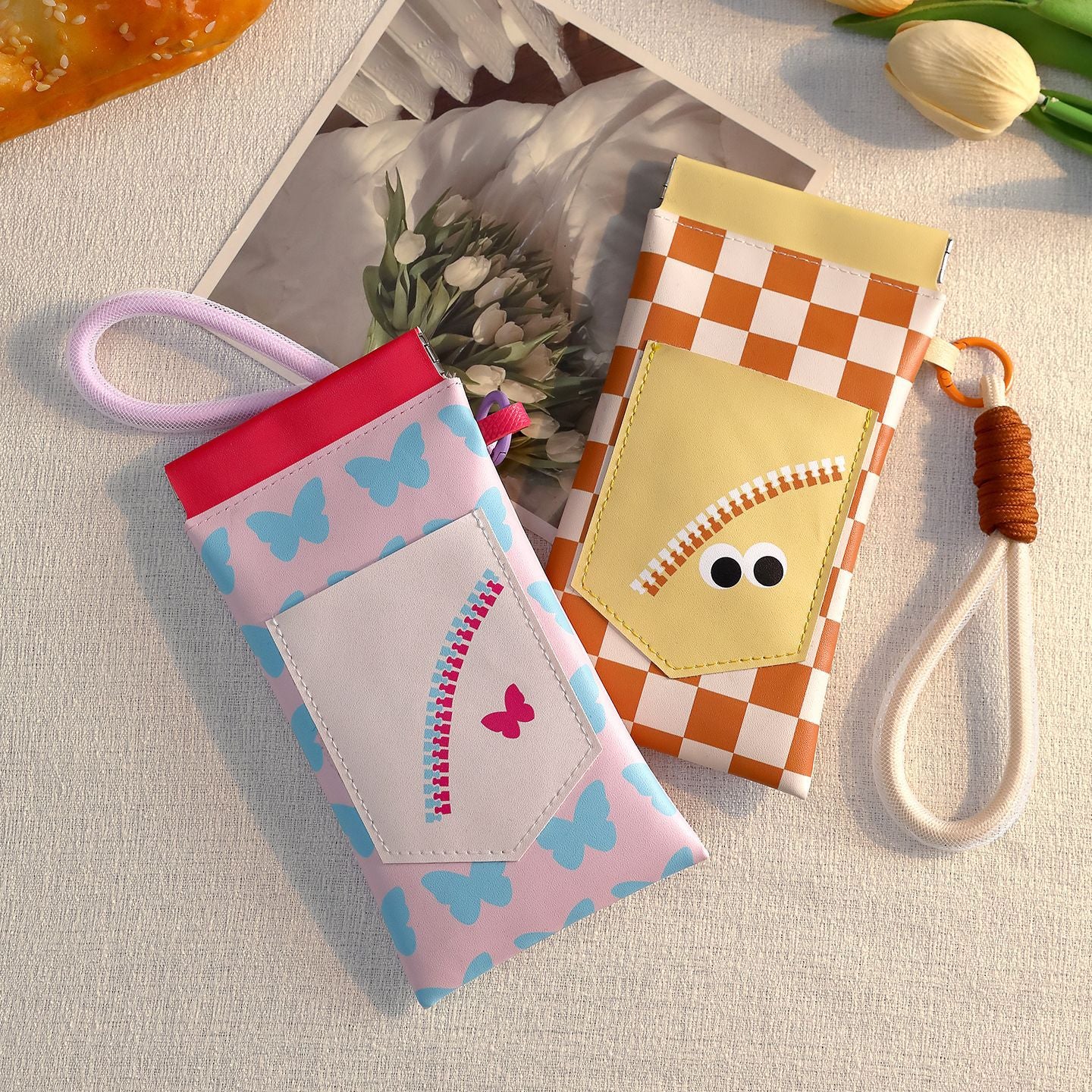 Cute Dopamine Glasses Bag - Portable String Storage for Women